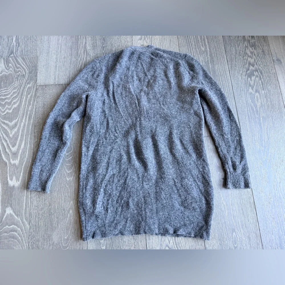 J. Crew Merino Wool Blend Boucle Oversized Boyfriend Fit Cardigan in Gray